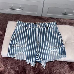 Striped Denim Women Shorts size 5